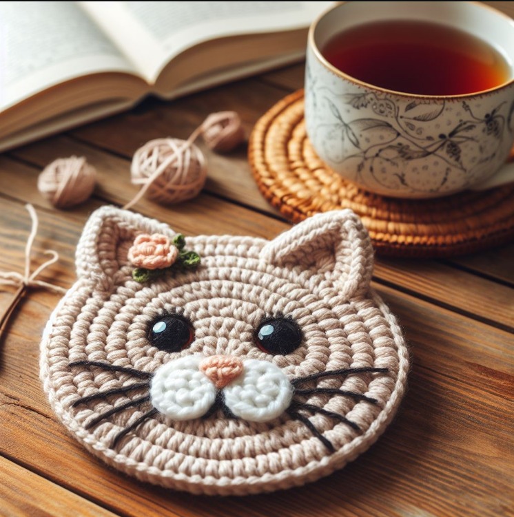 Cat coaster crochet pattern